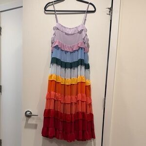 Storia Multicolor Tiered Maxi Dress